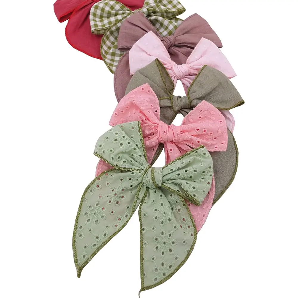 Sugarmelon Hair Clip Large Sailor Bow 12cm | Handmade Linen & Cotton, All Ages - view 7