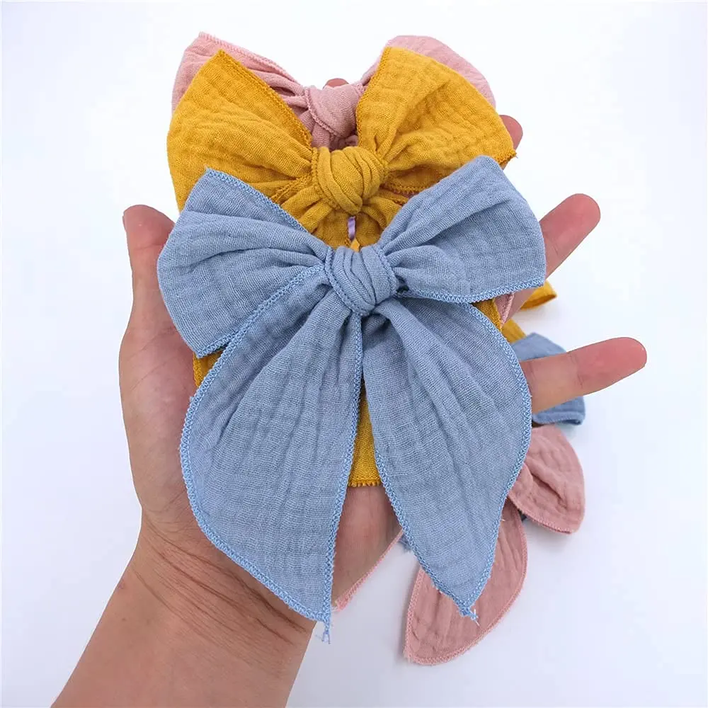 Sugarmelon Hair Clip Large Sailor Bow 12cm | Handmade Linen & Cotton, All Ages - view 9