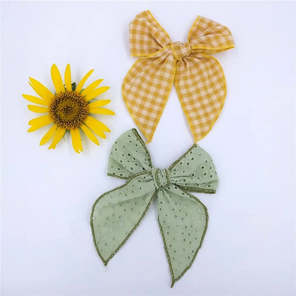 Sugarmelon Hair Clip Large Sailor Bow 12cm | Handmade Linen & Cotton, All Ages - view 3