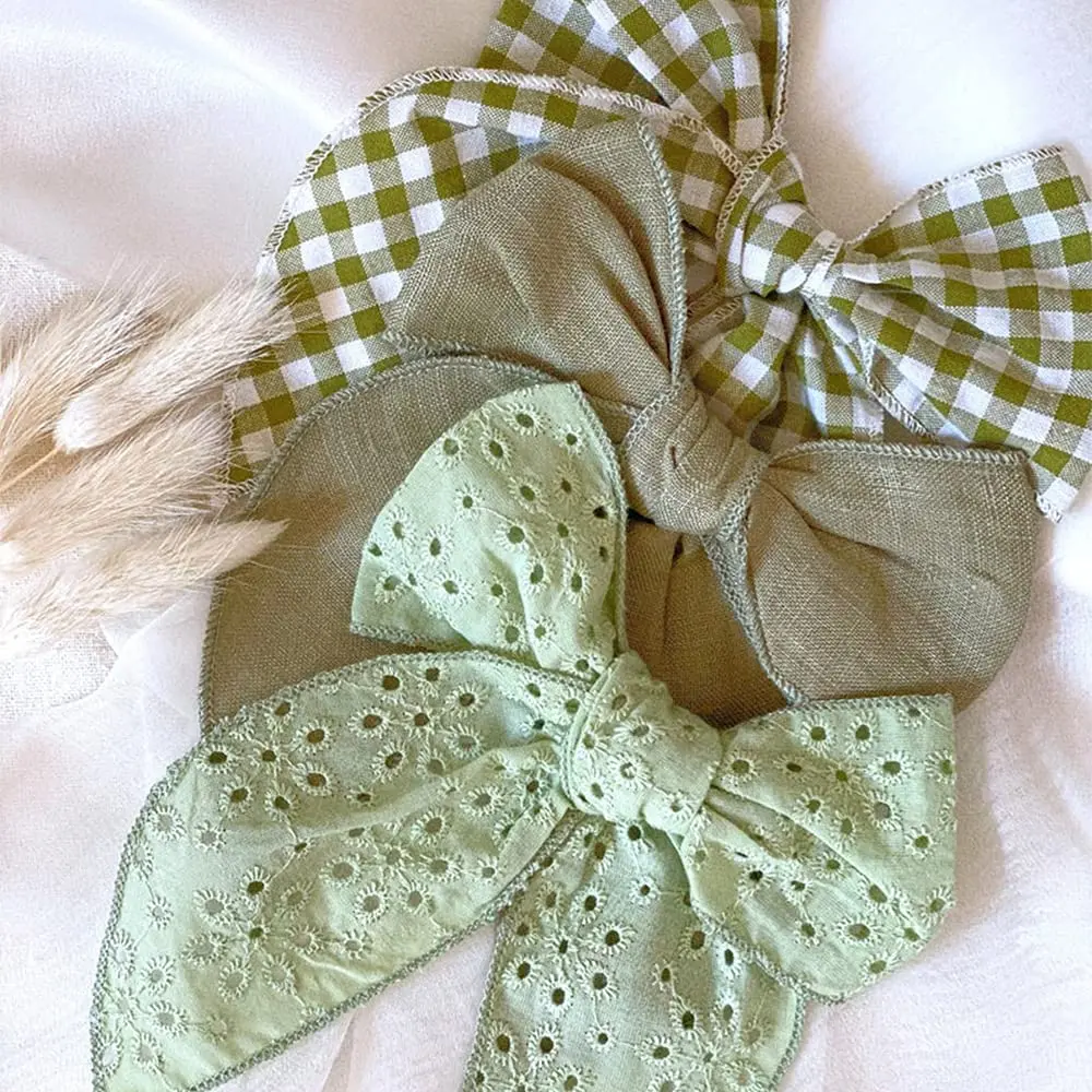 Sugarmelon Hair Clip Large Sailor Bow 12cm | Handmade Linen & Cotton, All Ages - view 4