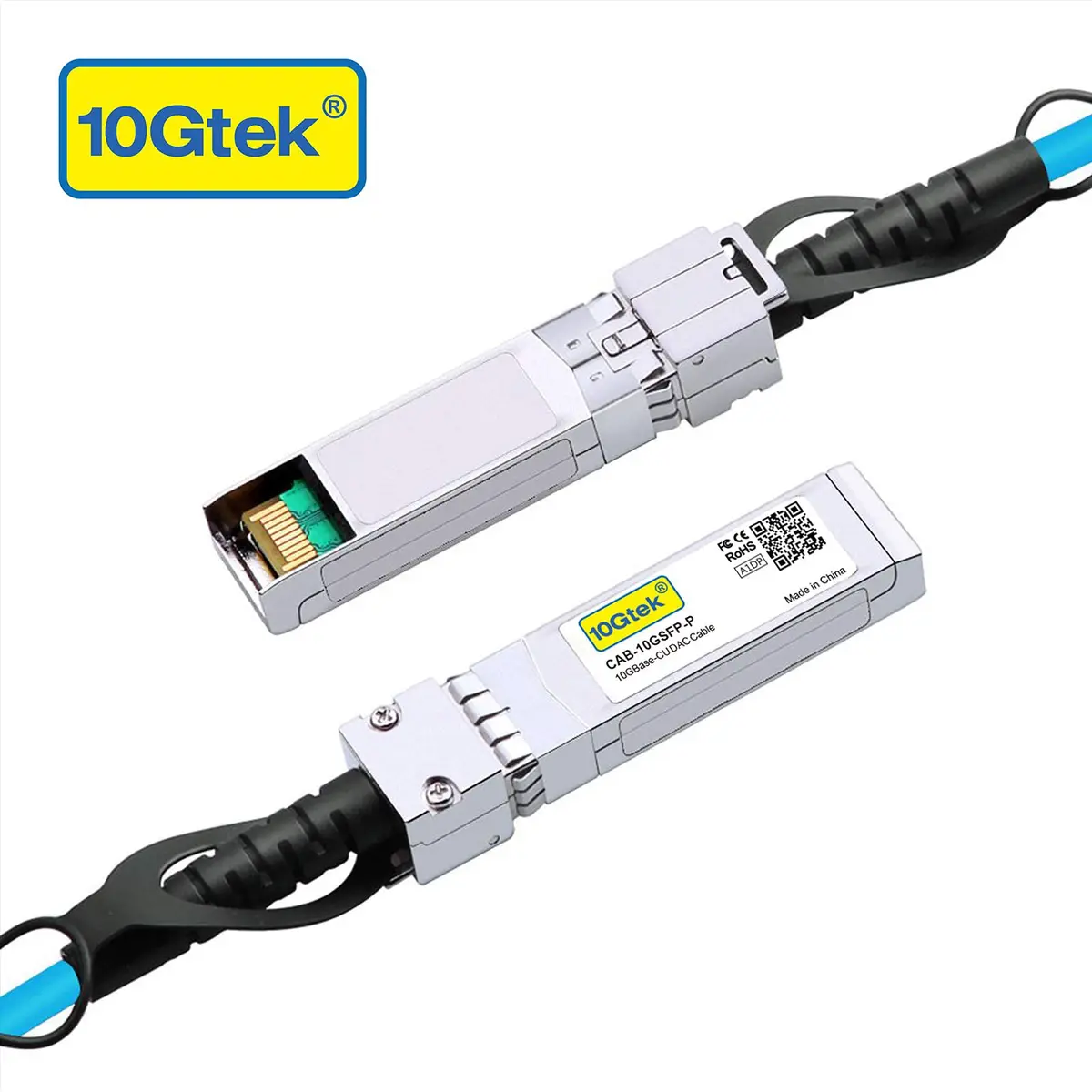 10Gtek 10G SFP+ Twinax DAC Copper Cable 1.5m | Blue, Cisco & Ubiquiti Compatible - view 2