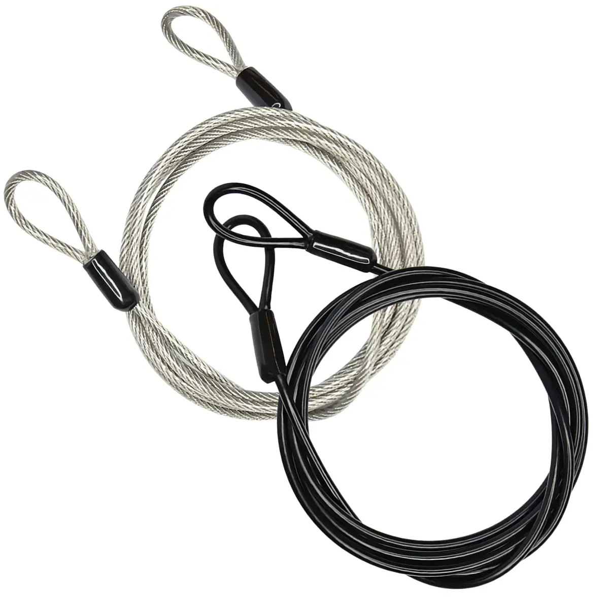 GOMRQING 3.3ft (100cm) 3mm Braided Steel Security Cable Lock (2 Pack) | Cut-Resistant & Weatherproof - main product image