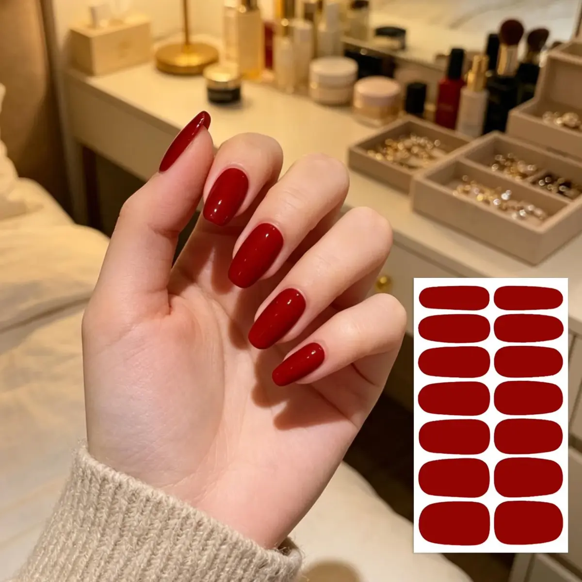 WOKOTO Dark Solid Color Series Nail Polish Strips 20 Sheets | Punk Rock Gel Nail Wraps for Women - view 4
