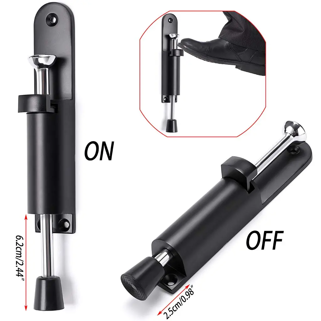 Sumnacon Kickdown Door Stop - Stainless Steel Heavy Duty Rubber Rubber, Adjustable, Black | Easy Step On/Off Door Lock - view 2