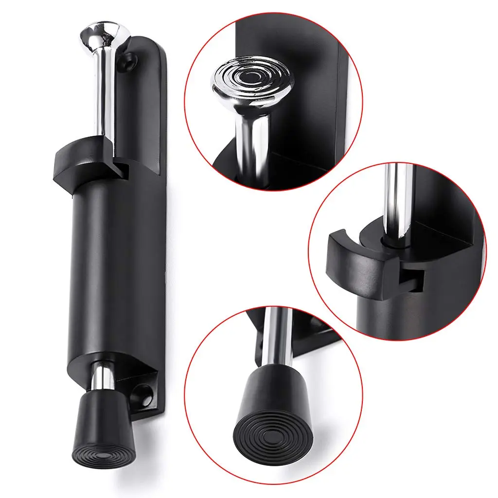 Sumnacon Kickdown Door Stop - Stainless Steel Heavy Duty Rubber Rubber, Adjustable, Black | Easy Step On/Off Door Lock - view 4