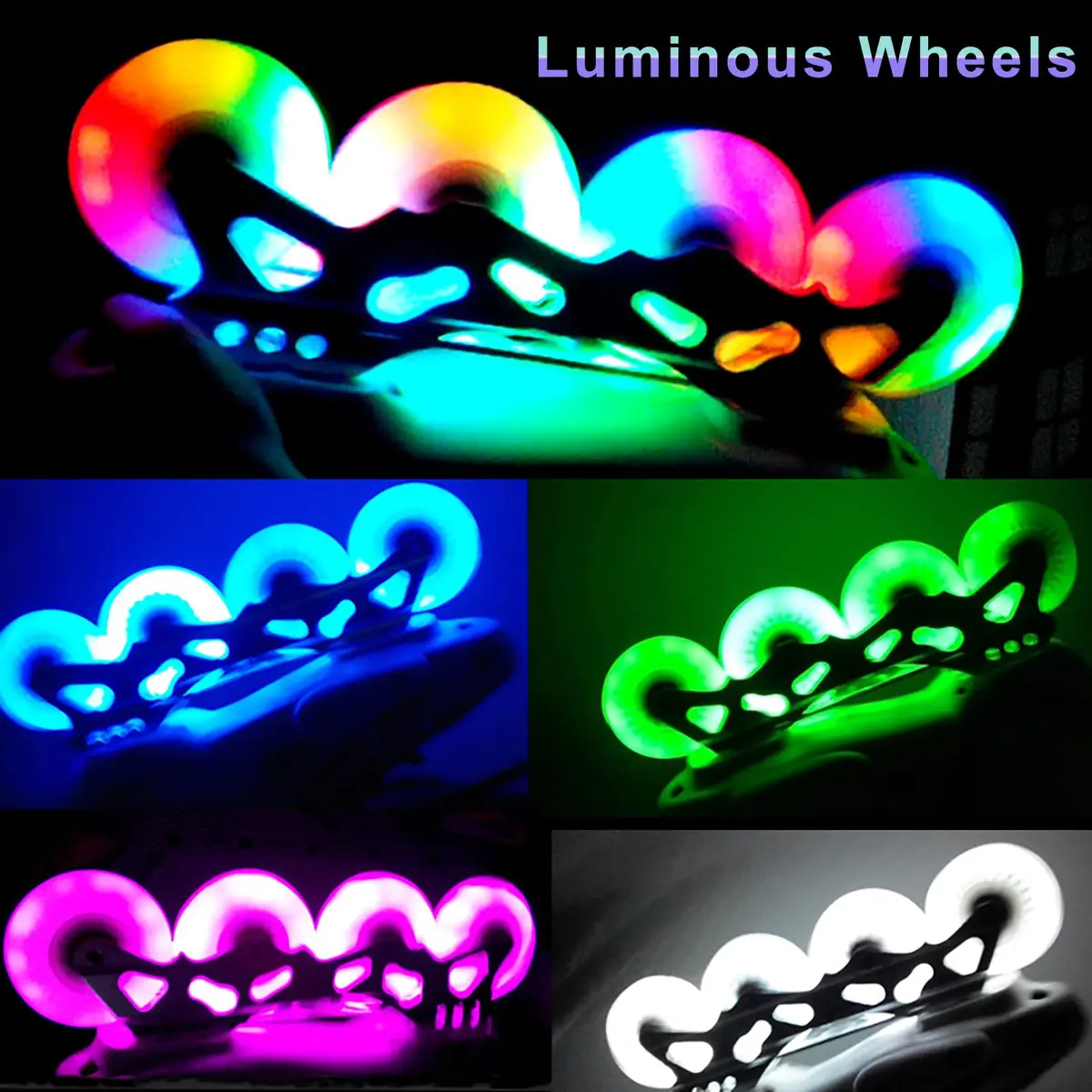 FYANER Light up Inline Skate Wheels 80mm | Luminescent, Hard 90A for Indoor & Outdoor Use - view 6