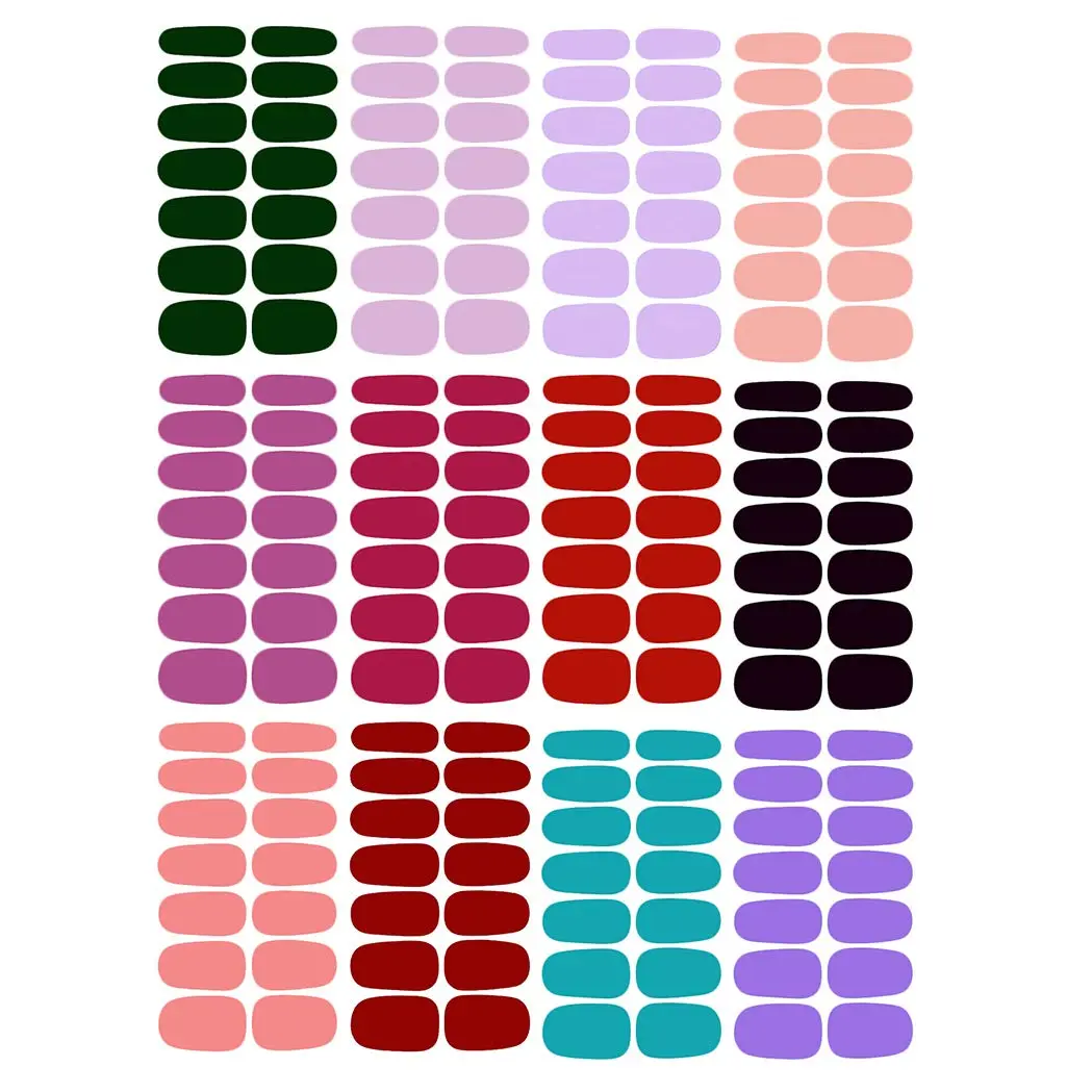 WOKOTO Solid Nail Polish Strips 20 Sheets | 280 Nail Art Stickers & File Kit - view 2