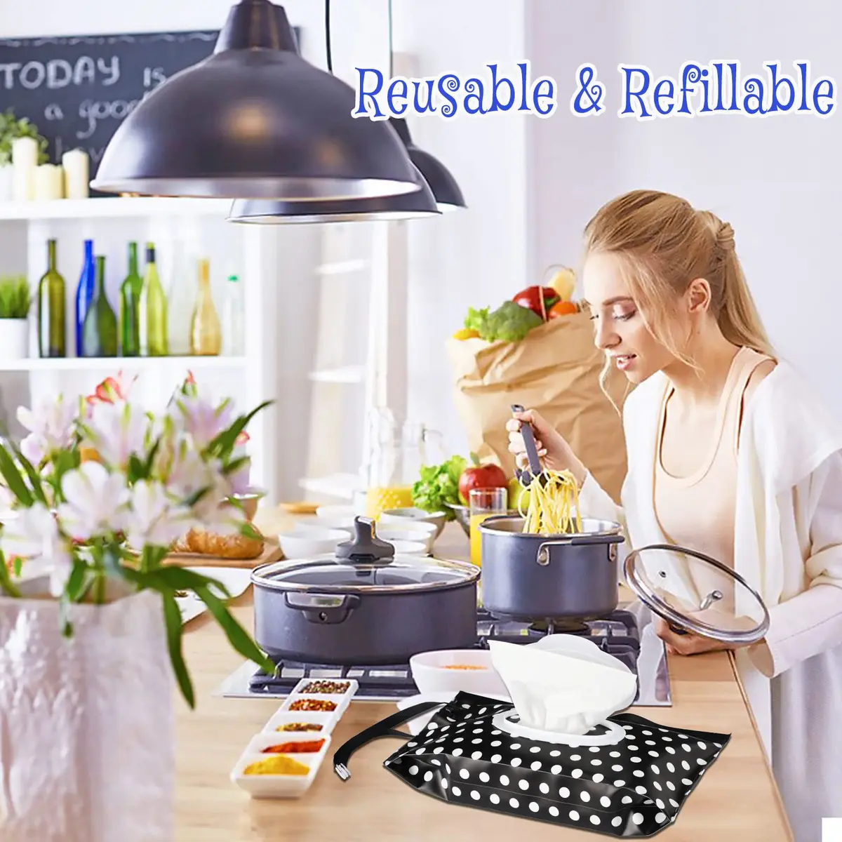 FEBSNOW Baby Wipes Container 2 Pack | Reusable Portable Travel Wipe Holder, 24cm x 14cm - view 6
