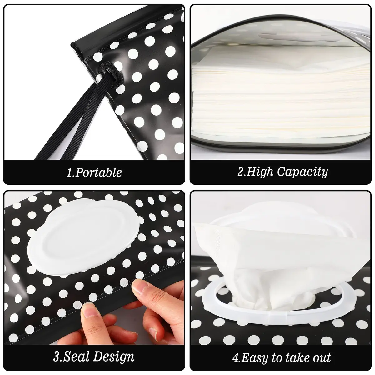 FEBSNOW Baby Wipes Container 2 Pack | Reusable Portable Travel Wipe Holder, 24cm x 14cm - view 3