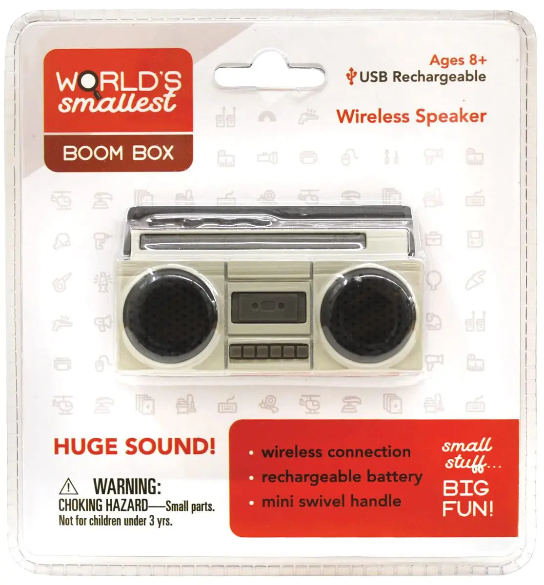 KKTS Worlds Smallest Boom Box Wireless Speaker | Huge Sound, Rechargeable, Ages 8+ - main product image