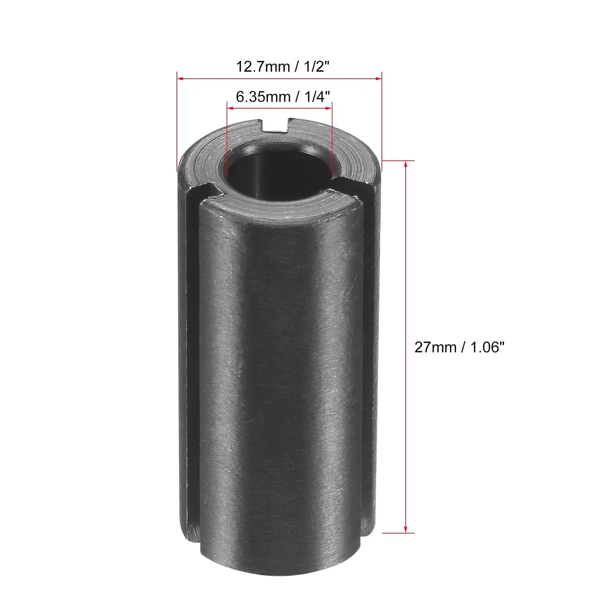 uxcell Router Collet Driver Adapter 12.7mm (1/2") to 6.35mm (1/4") | Precision Clamping for CNC & Woodworking - view 2