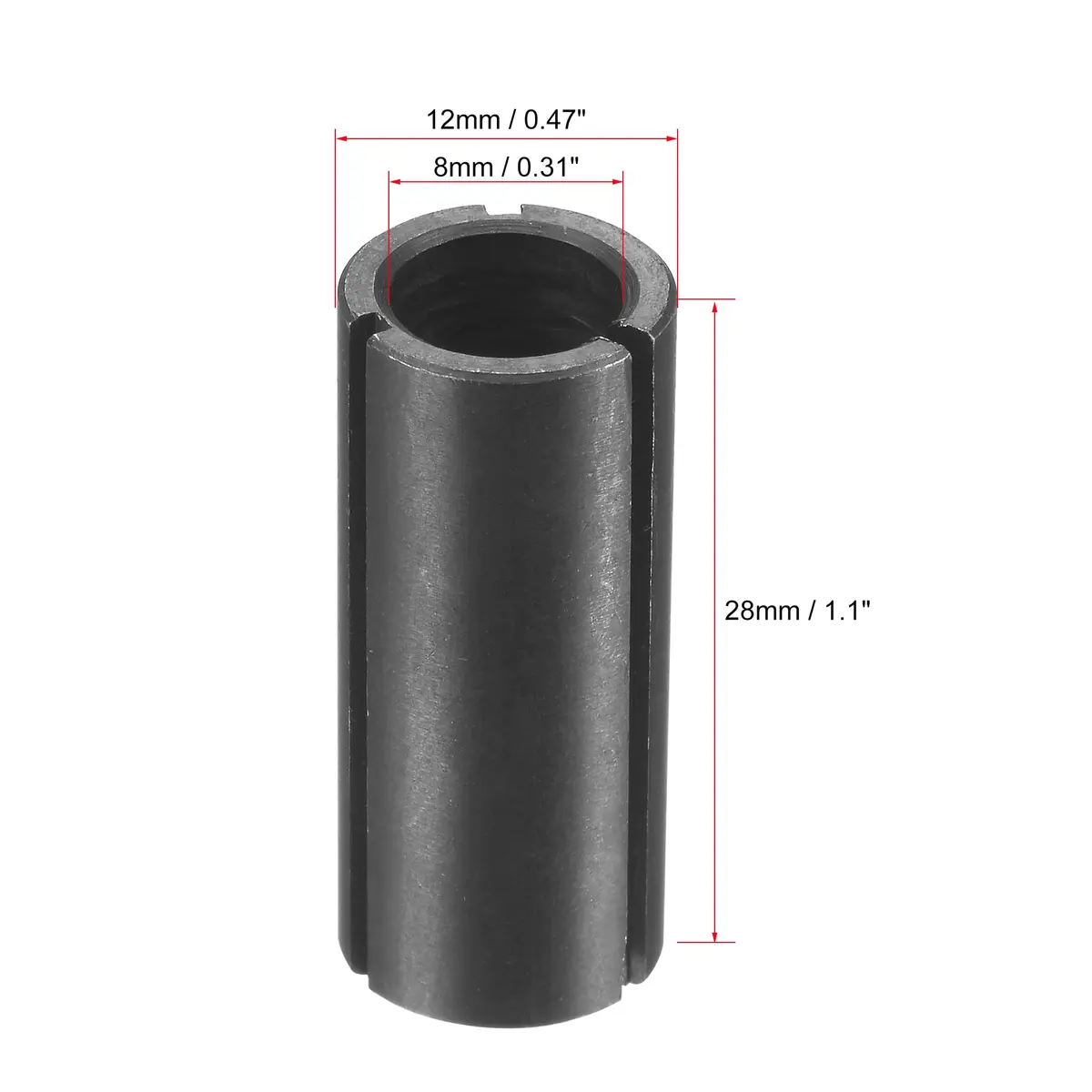 uxcell Router Collet Driver Adapter 12mm to 8mm | Converts 15/32" to 5/16" for CNC Milling Bits - view 2