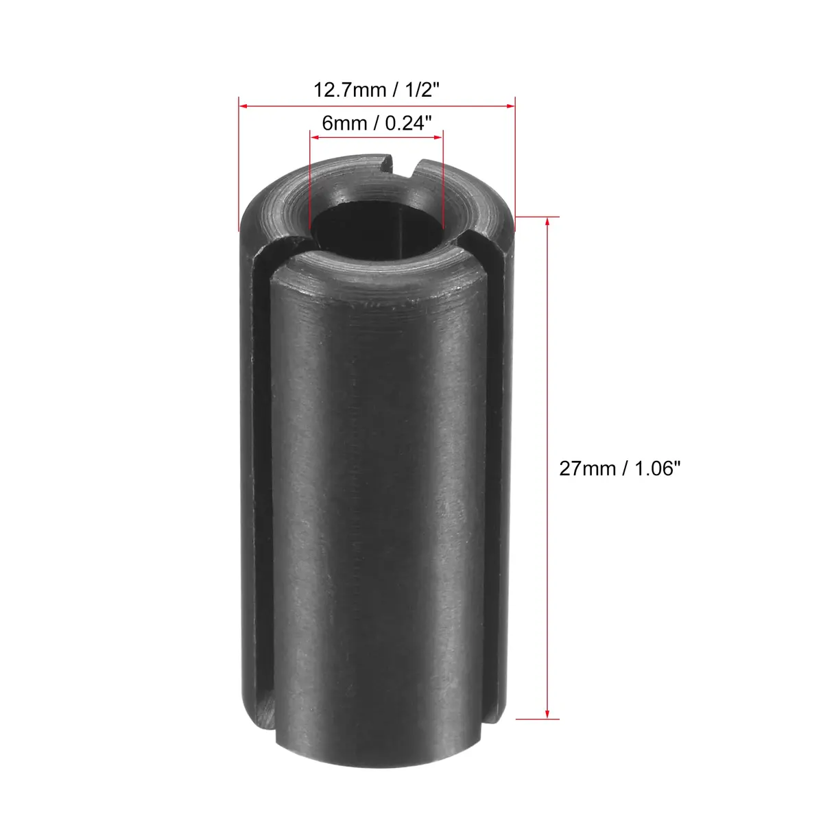 uxcell Router Collet Driver Adapter 12.7mm (1/2") to 6mm (0.24") | CNC Engraving Milling Bit Conversion - view 2
