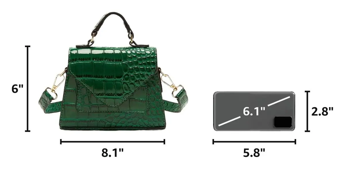 FRANSHION Handbags for Women - Mini & Cute Small Purses, Crossbody Bags - Trendy (Greener) | Vegan Leather, 8.1 in, Bright Colors - view 5