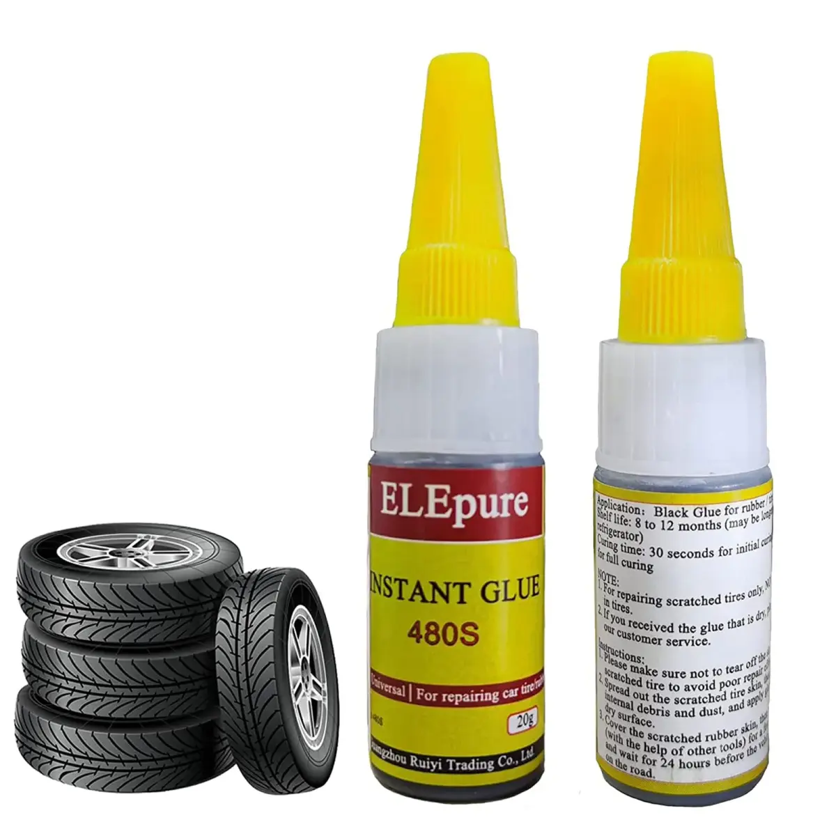 ELEpure Black Tire Repair Glue 20g (0.7oz) | Strong Adhesive for Sidewall Gash & Dent Repair - view 8