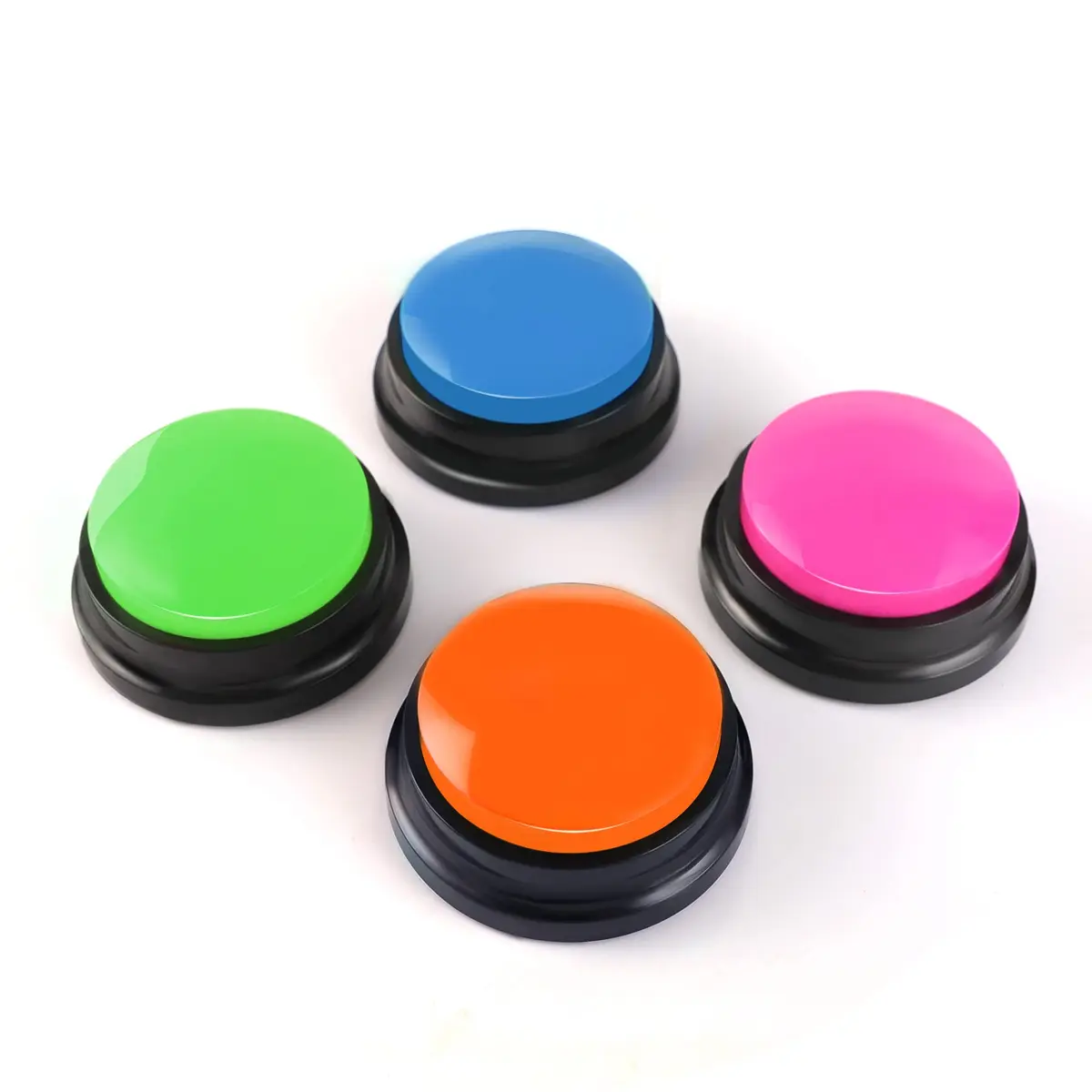 OFVENS Voice Recording Button 4 Packs (Rose Red+Dark Blue+Green+Orange) | Recordable Sound Button for Pet Training & Fun Gifts - main product image