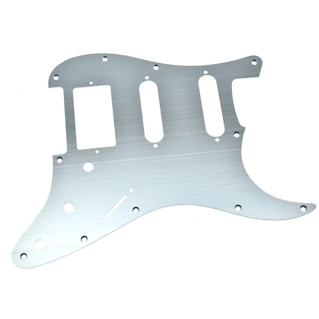 Dopro Aluminum Anodized Strat HSS Guitar Pickguard Silver | Modern Style, 11-Hole - main product image