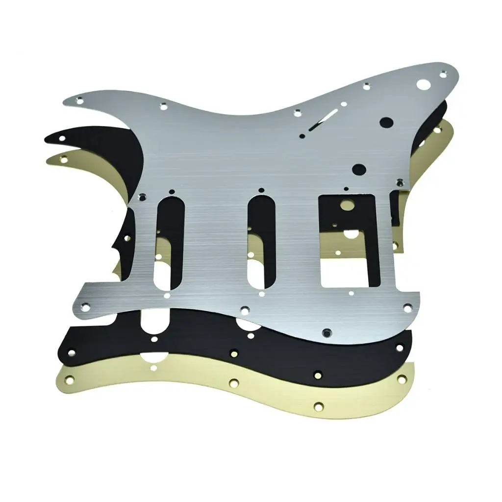 Dopro Aluminum Anodized Strat HSS Guitar Pickguard Silver | Modern Style, 11-Hole - view 5