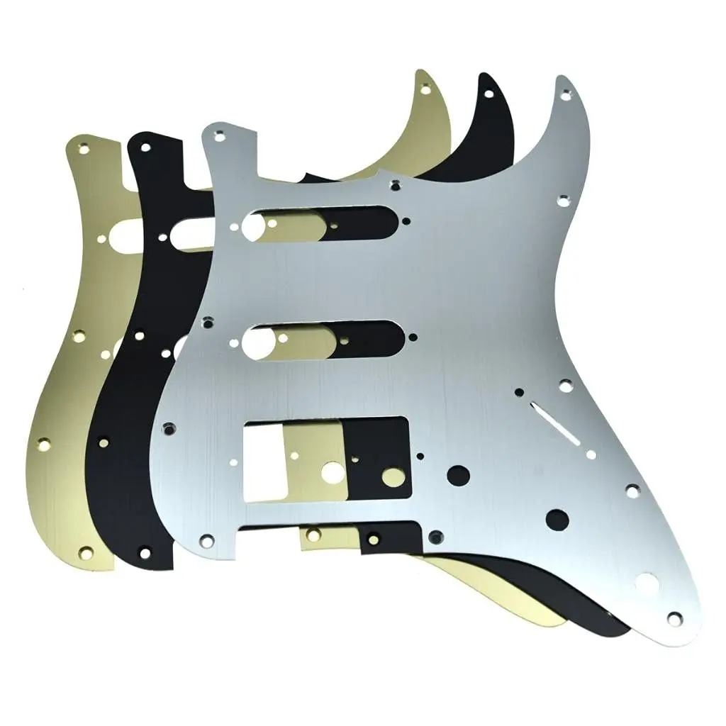 Dopro Aluminum Anodized Strat HSS Guitar Pickguard Silver | Modern Style, 11-Hole - view 6