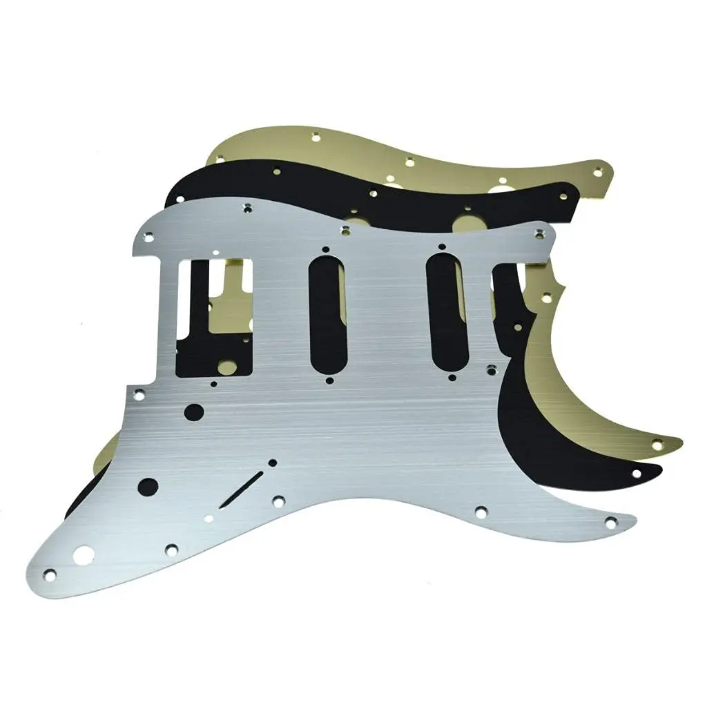 Dopro Aluminum Anodized Strat HSS Guitar Pickguard Silver | Modern Style, 11-Hole - view 7