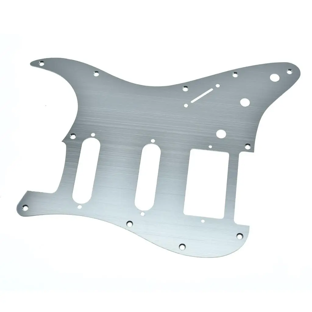 Dopro Aluminum Anodized Strat HSS Guitar Pickguard Silver | Modern Style, 11-Hole - view 3