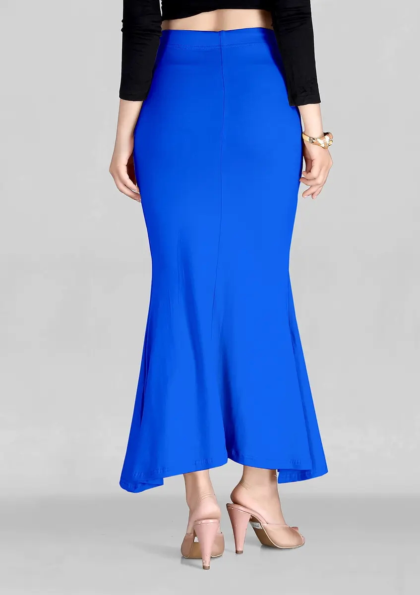 SCUBE DESIGNS Flare Saree Shapewear Petticoat Small Blue | Side Slits for Ease of Movement - main product image