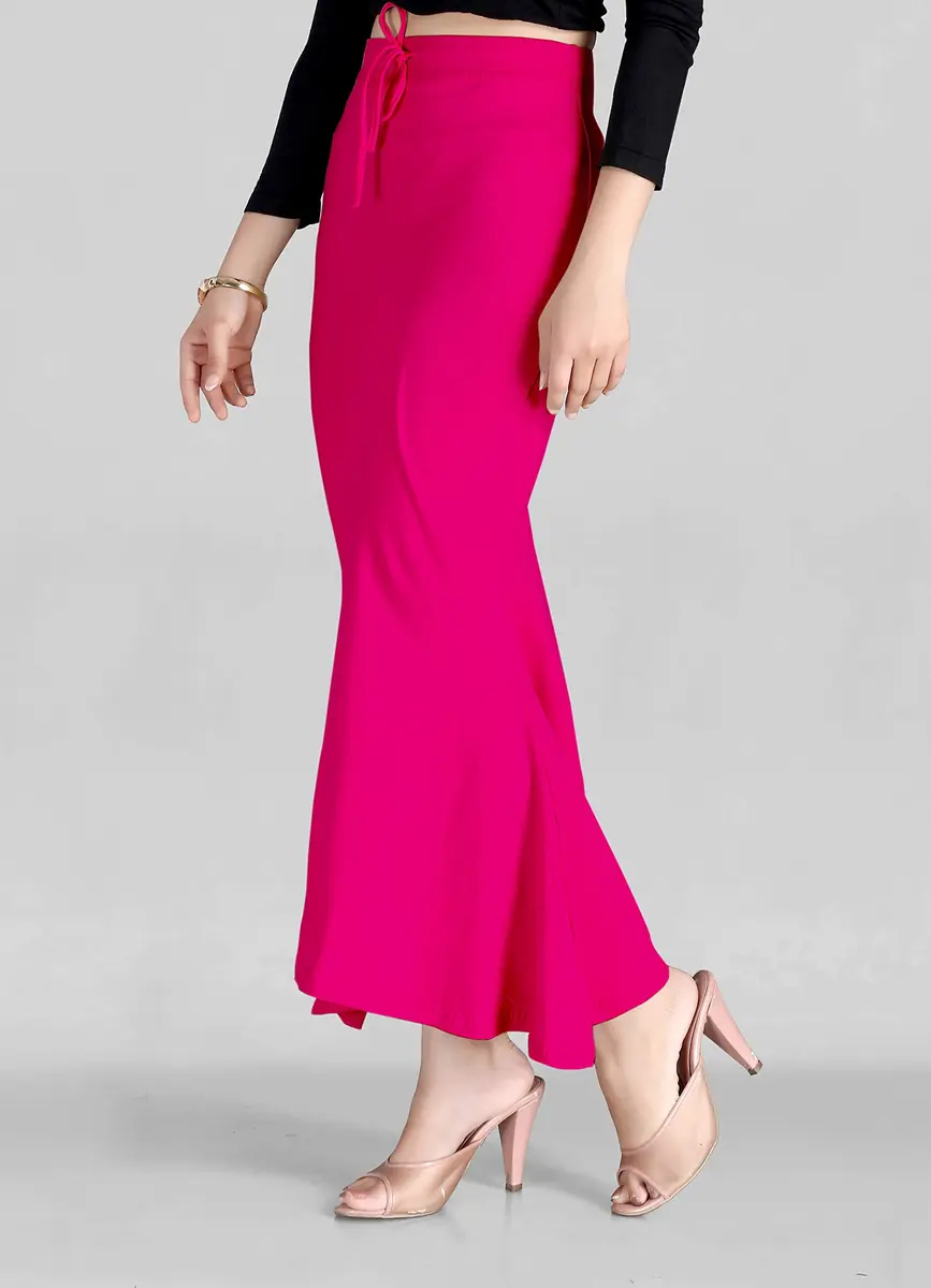 SCUBE DESIGNS Women's Flare Saree Shapewear Petticoat S Pink | Cotton Lycra Blend for Saree, Lehenga, Gown - view 2