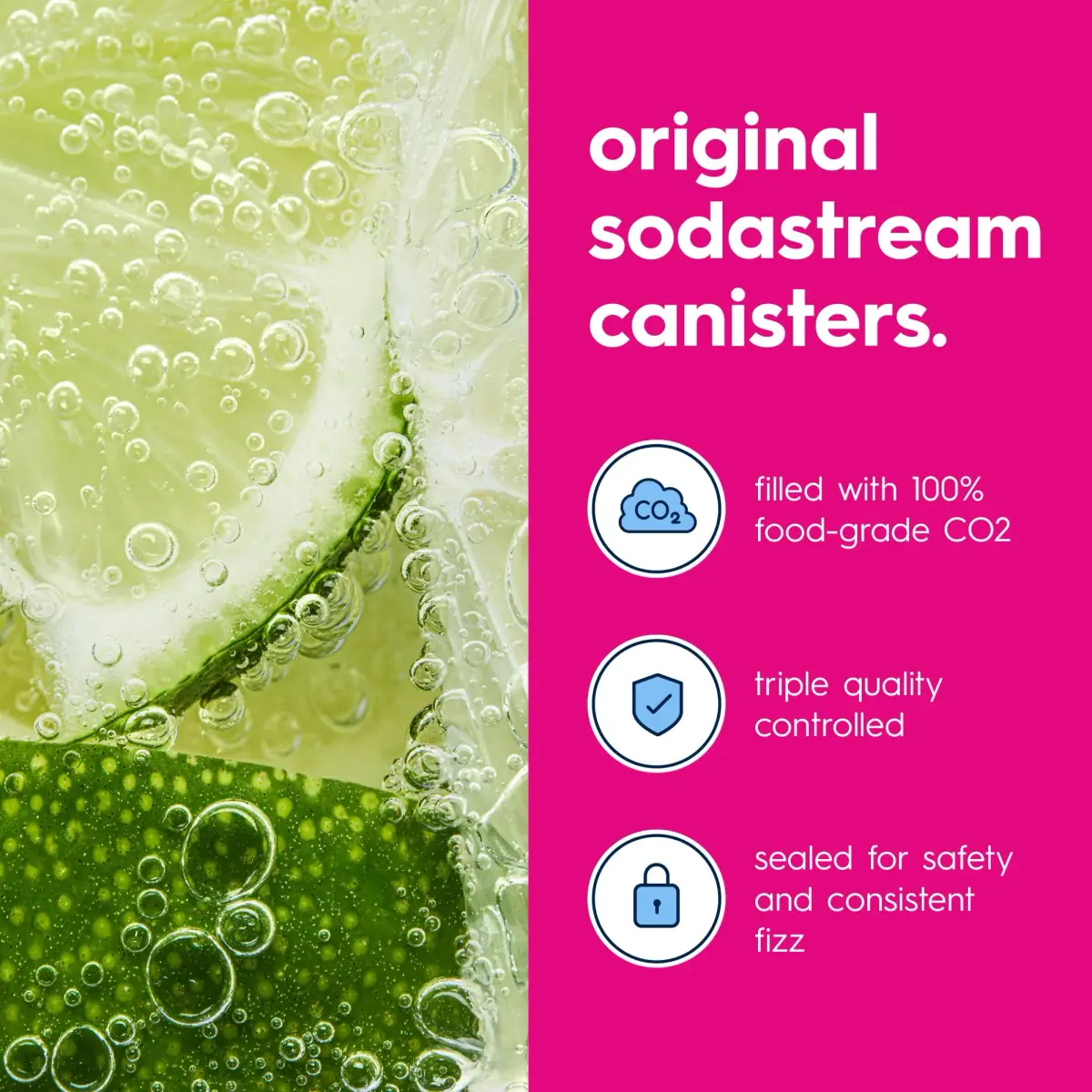 SodaStream Pink Quick Connect CO2 Cylinders 2 x 60L (1.3kg / 2.9lb) | Exchange Pack for TERRA, ART, ENSO, DUO, E-TERRA - view 7