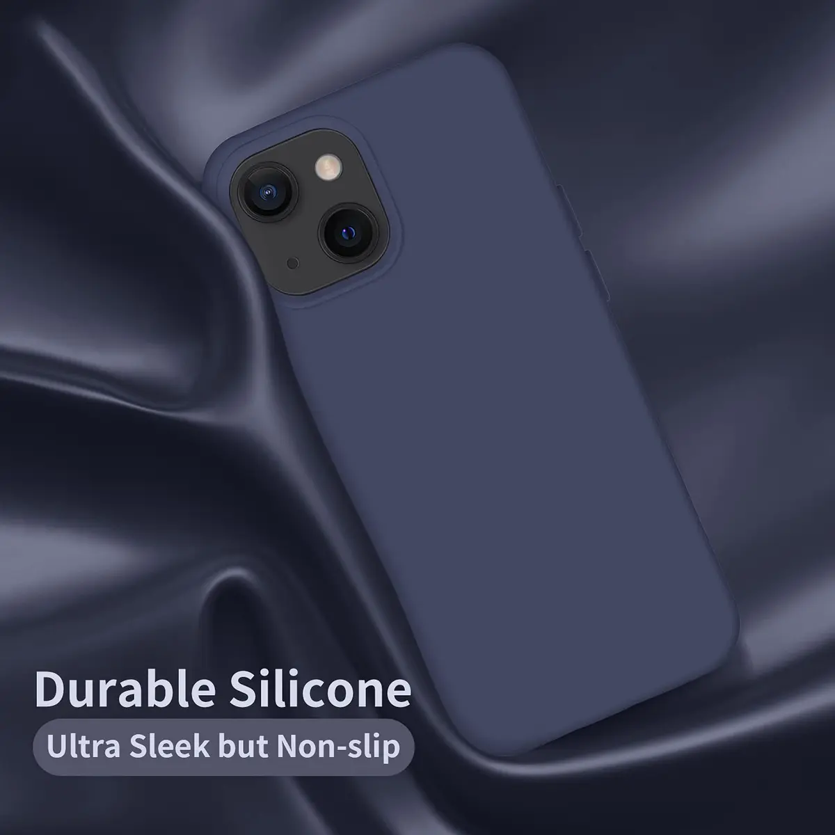 Cordking Designed for iPhone 13 Case/iPhone 14 Case, Navy Blue | Liquid Silicone Slim Protective Cover with Raised Lips - view 5