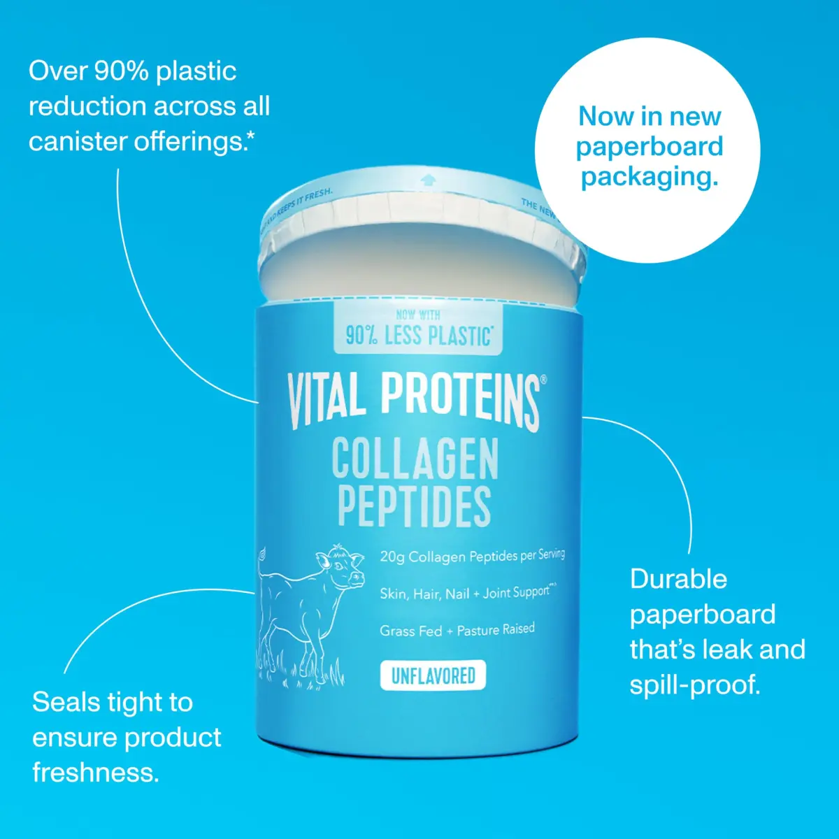 Vital Proteins Collagen Peptides Powder Unflavored 14.3oz (405g) | Supports Hair, Skin, Nails, Bones & Joints - view 3