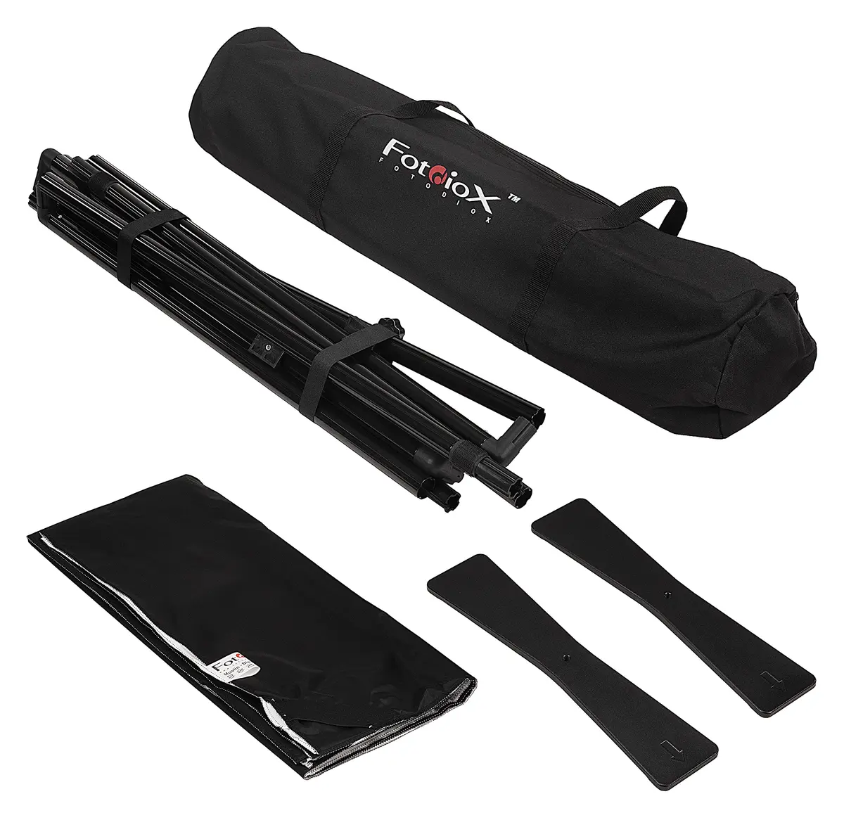 Fotodiox Complete Portable Background Kit 5x7.4ft Black/White | Rigid Frame, Wrinkle-Free, Easy Transport - view 2
