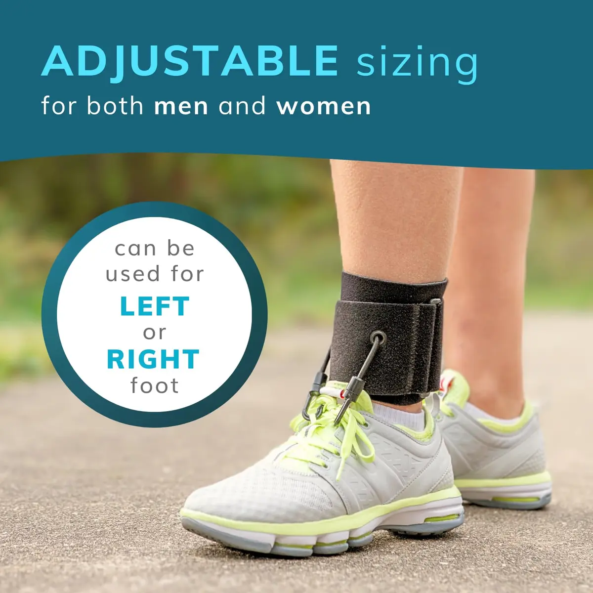BraceAbility AFO Foot Drop Brace - Adjustable Soft Ankle Foot Orthosis for Men & Women, Walking with Shoes, Toe Lifter Support, Dorsiflexion Assist, Fits Left/Right (S/M) - view 7