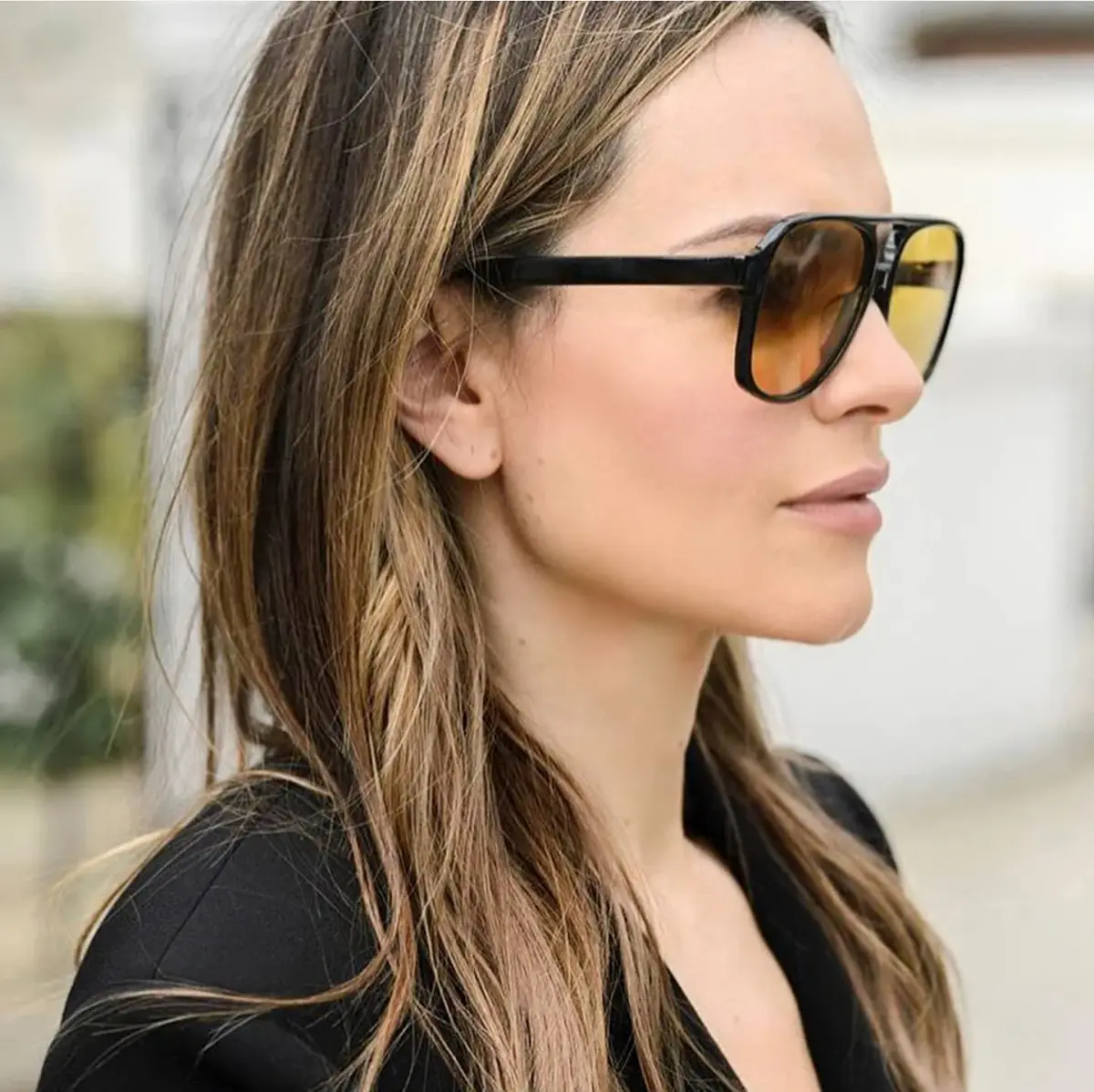 IKUVNA Vintage Aviator Sunglasses for Women Men 70s Glasses Retro Oversized Yellow Lens Shades | UV400 Protection - view 7