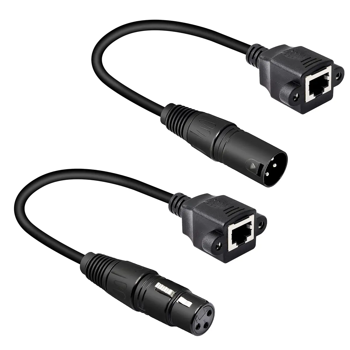 GELRHONR XLR 3pin to RJ45 Adapter Cable 13in | DMX512 Signal Extension for Stage & Studio - main product image