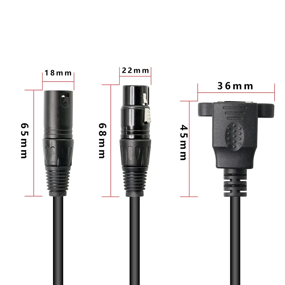 GELRHONR XLR 3pin to RJ45 Adapter Cable 13in | DMX512 Signal Extension for Stage & Studio - view 6