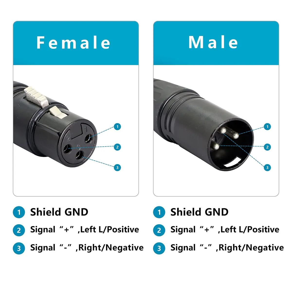 GELRHONR XLR 3pin to RJ45 Adapter Cable 13in | DMX512 Signal Extension for Stage & Studio - view 2