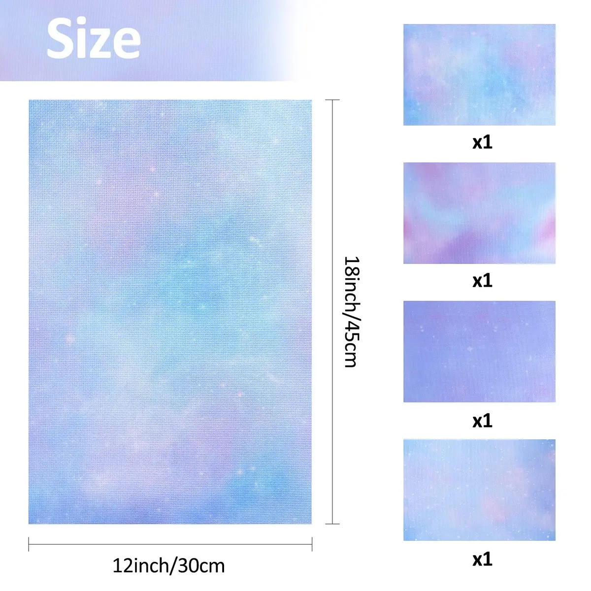 Pllieay 4 Pieces Printed Aida Cloth 14 Count Cross Stitch Fabric | 12 x 18 Inch Cotton - view 3