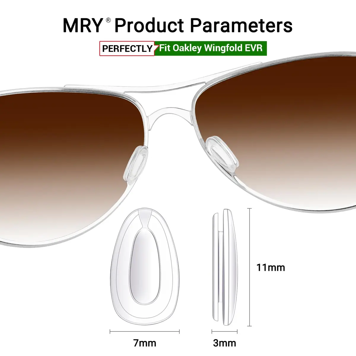 Mryok Replacement Nosepieces for Oakley Wingfold EVR EVS | Rubber Nose Pads (One Size) - view 2