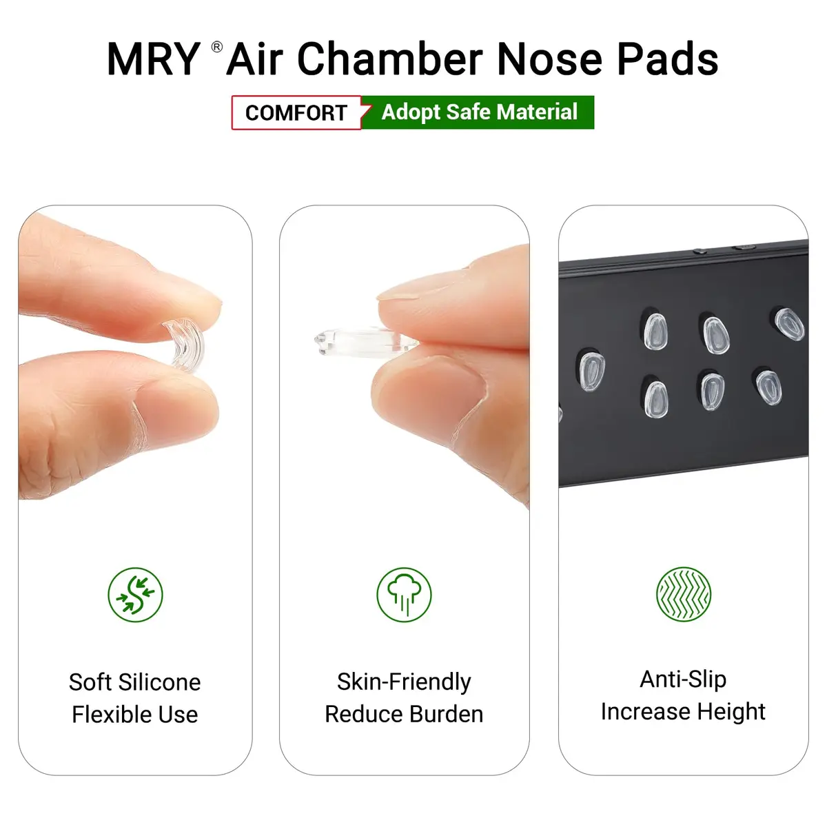 Mryok Replacement Nosepieces for Oakley Wingfold EVR EVS | Rubber Nose Pads (One Size) - view 4