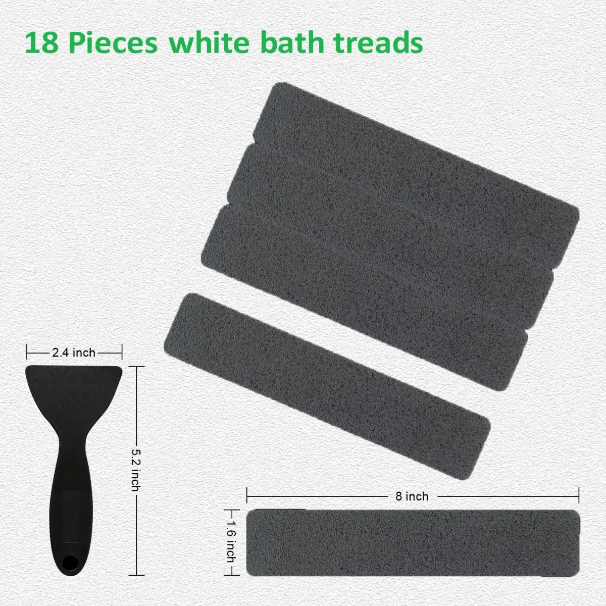 SlipStopper Non Slip Bathtub Strips 18 PCS | 20.3 x 4.1 cm (8 x 1.6 Inch) Grey - view 6