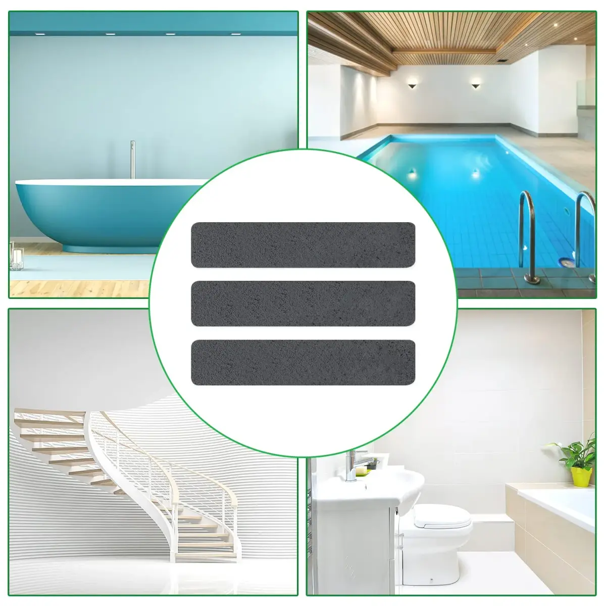 SlipStopper Non Slip Bathtub Strips 18 PCS | 20.3 x 4.1 cm (8 x 1.6 Inch) Grey - view 8