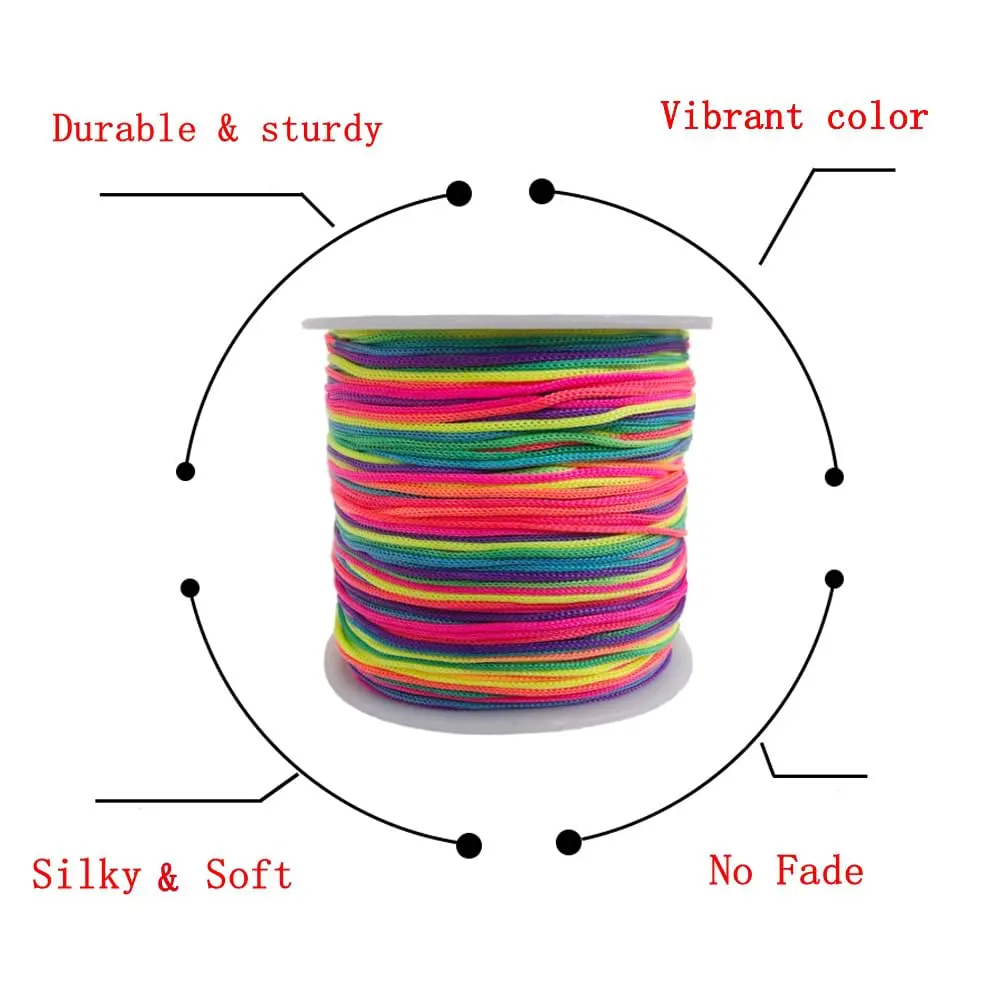 Xiezyu Multicolored Nylon Cord Beading Braided Thread String 124m (136 Yards) | Chinese Knotting & Jewelry Making - view 4