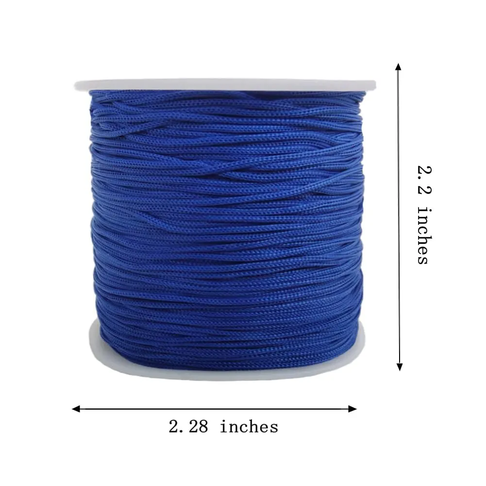 Xiezyu 1.0 mm Nylon Cord Beading Braided Thread String 124 m (136 Yards) Royal Blue | Chinese Knotting & Jewelry Making - view 3