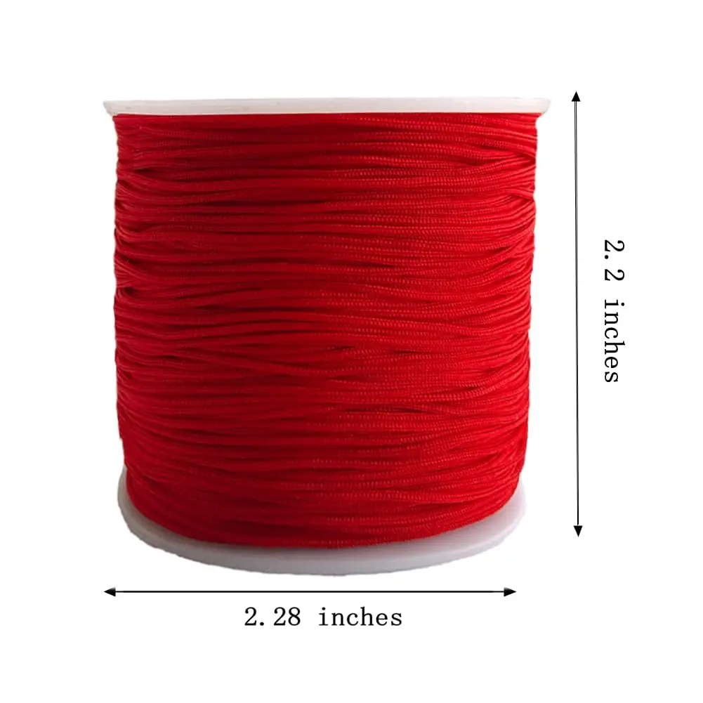 Xiezyu 1.0 mm Nylon Cord Beading Thread for Jewelry Making | 136 Yards, Red - view 3