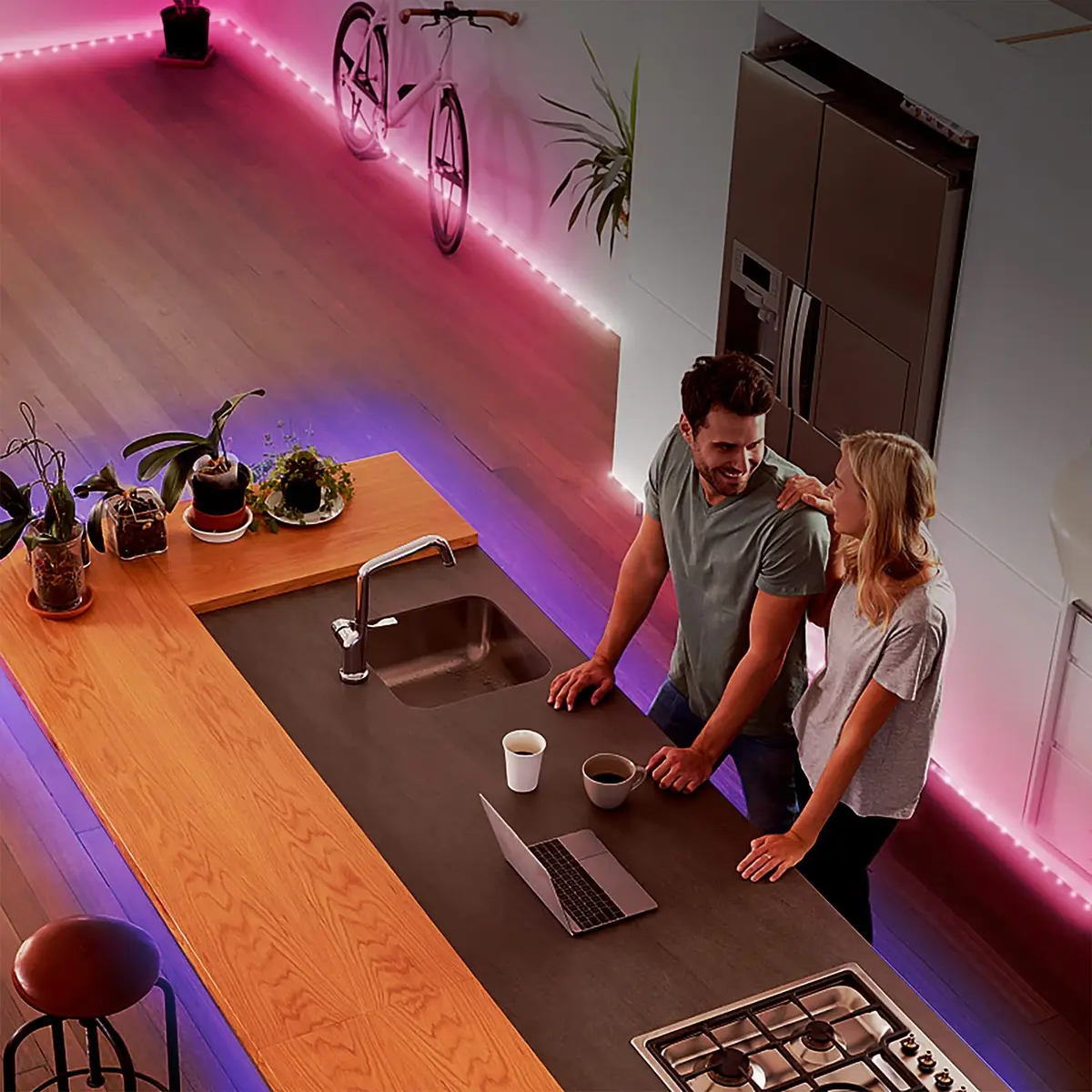 DAYBETTER 200 ft RGB LED Strip Lights | App Voice Control, Music Sync, Color Changing for Bedroom & Party - view 5