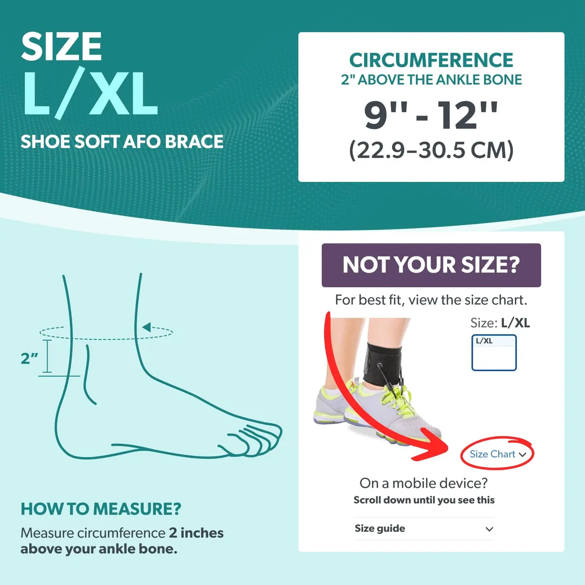 BraceAbility AFO Foot Drop Brace - Adjustable Soft Ankle Foot Orthosis for Men & Women, Walking with Shoes, Toe Lifter Support, Dorsiflexion Assist Fits Left or Right (L/XL) - view 2