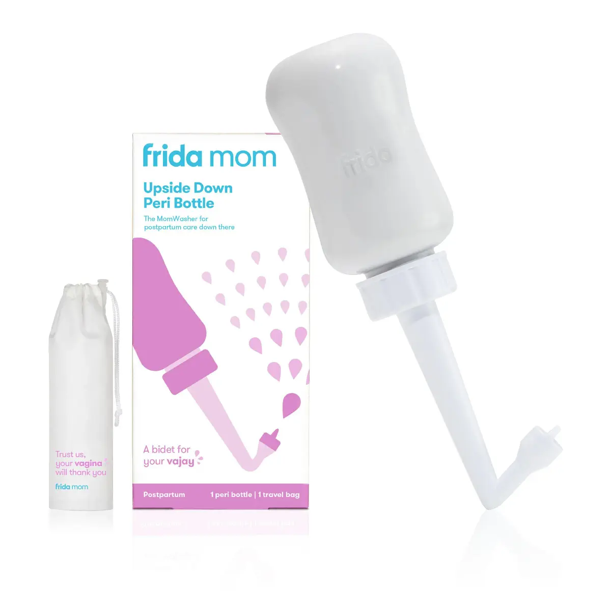 Frida Mom Upside Down Peri Bottle 296ml (10 Fl Oz) | Postpartum Care with Travel Bag - main product image