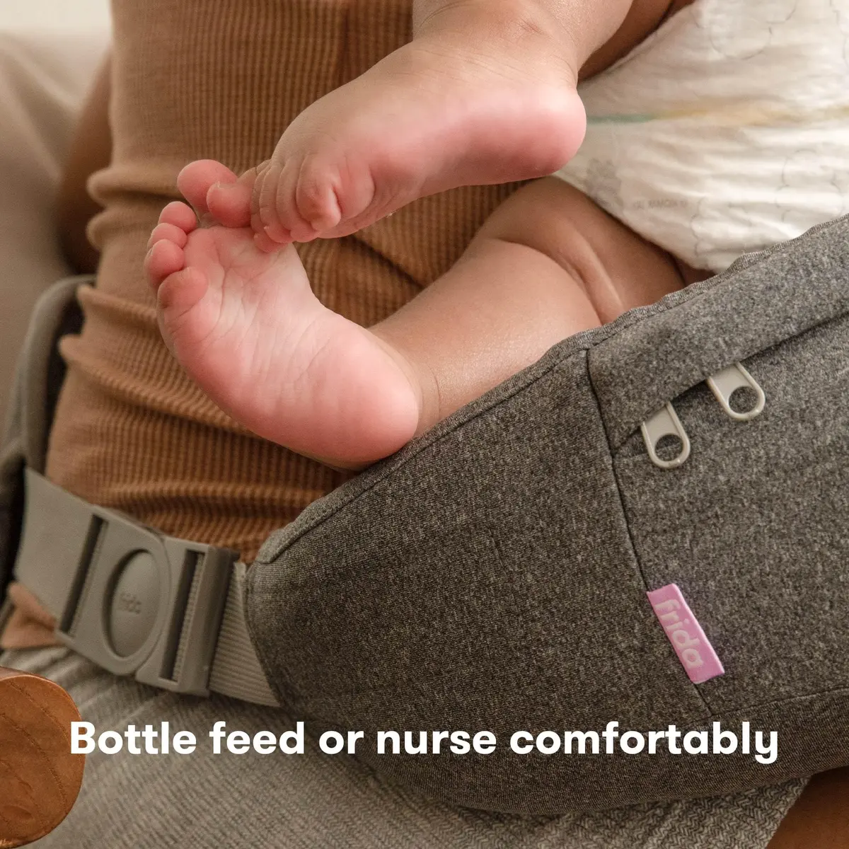 Frida Mom L-Shape Nursing Pillow Cover, Standard Size, Gray | Soft Fabric Replacement for Feeding Support - view 3