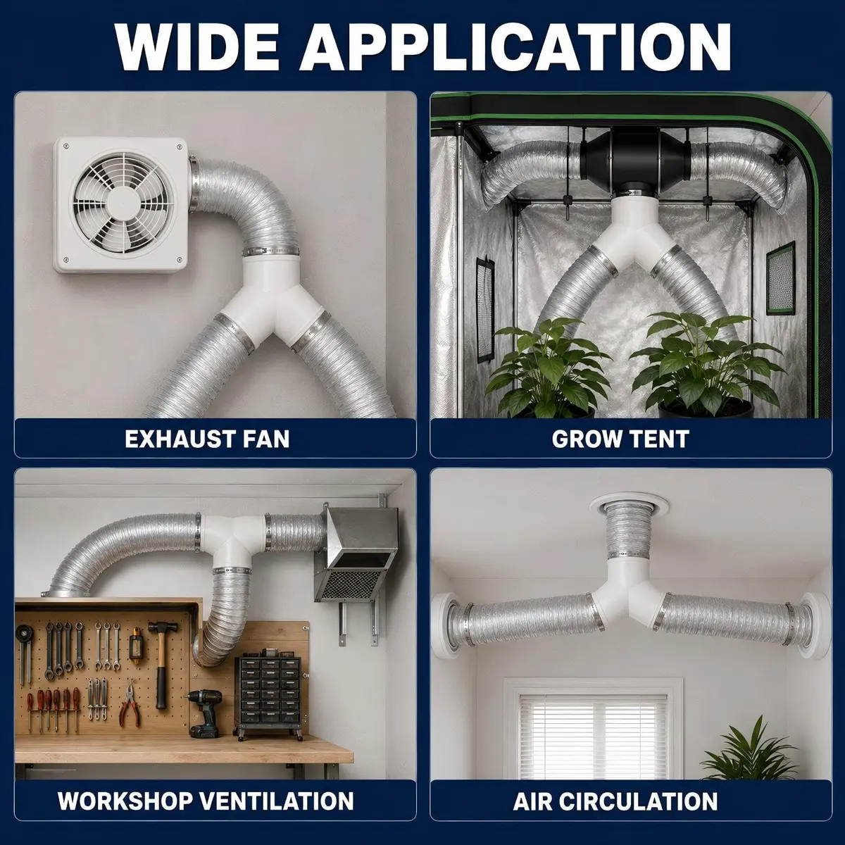 Enenes 4 Inch Y Duct Connector for Ventilation Systems | Seamless, Leak-Proof, Easy Install - view 8