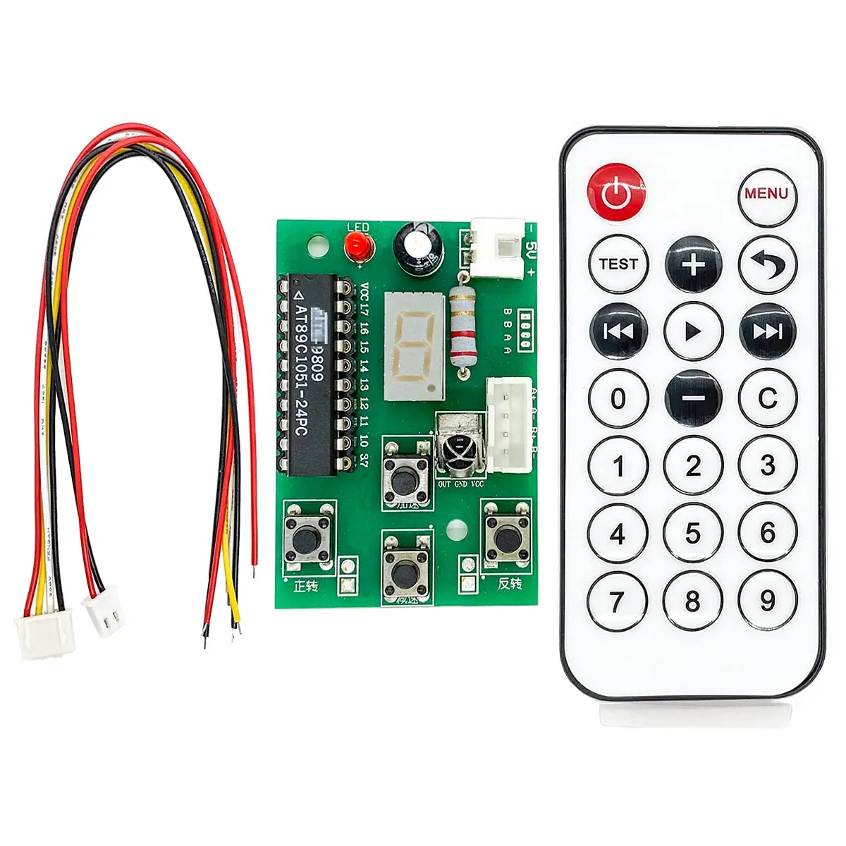 QINIZX DC 4V-6V 5V 2-Phase 4-Wire Stepper Motor Driver Controller Board | Adjustable Speed with Remote - main product image
